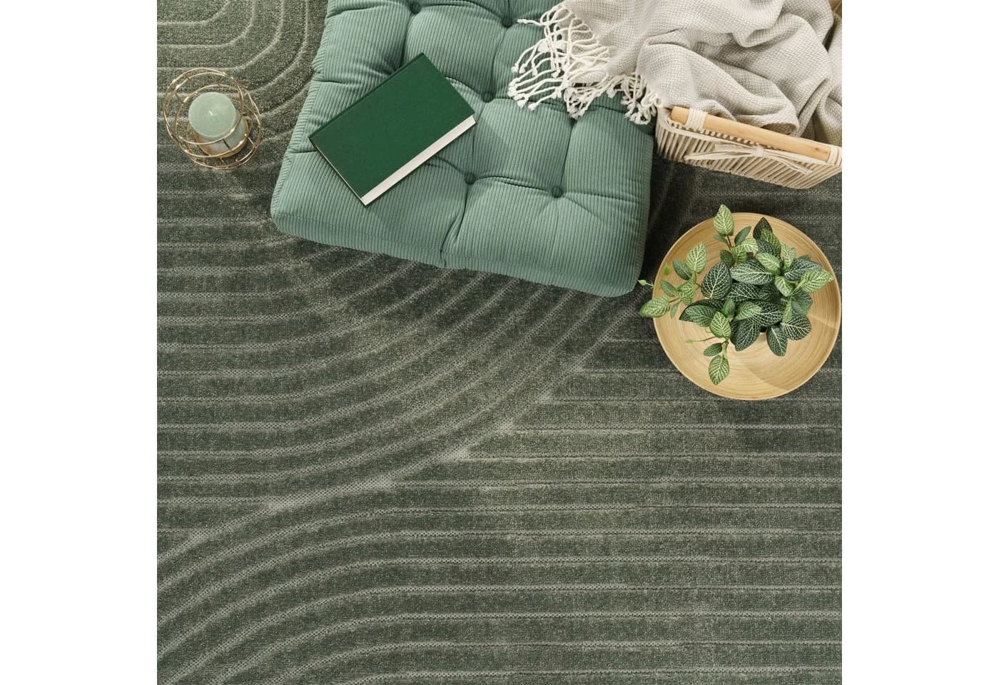 TT Home Teppich Diele Rund - In & Outdoor - Polypropylen - Skandi Ethno - Bild 4