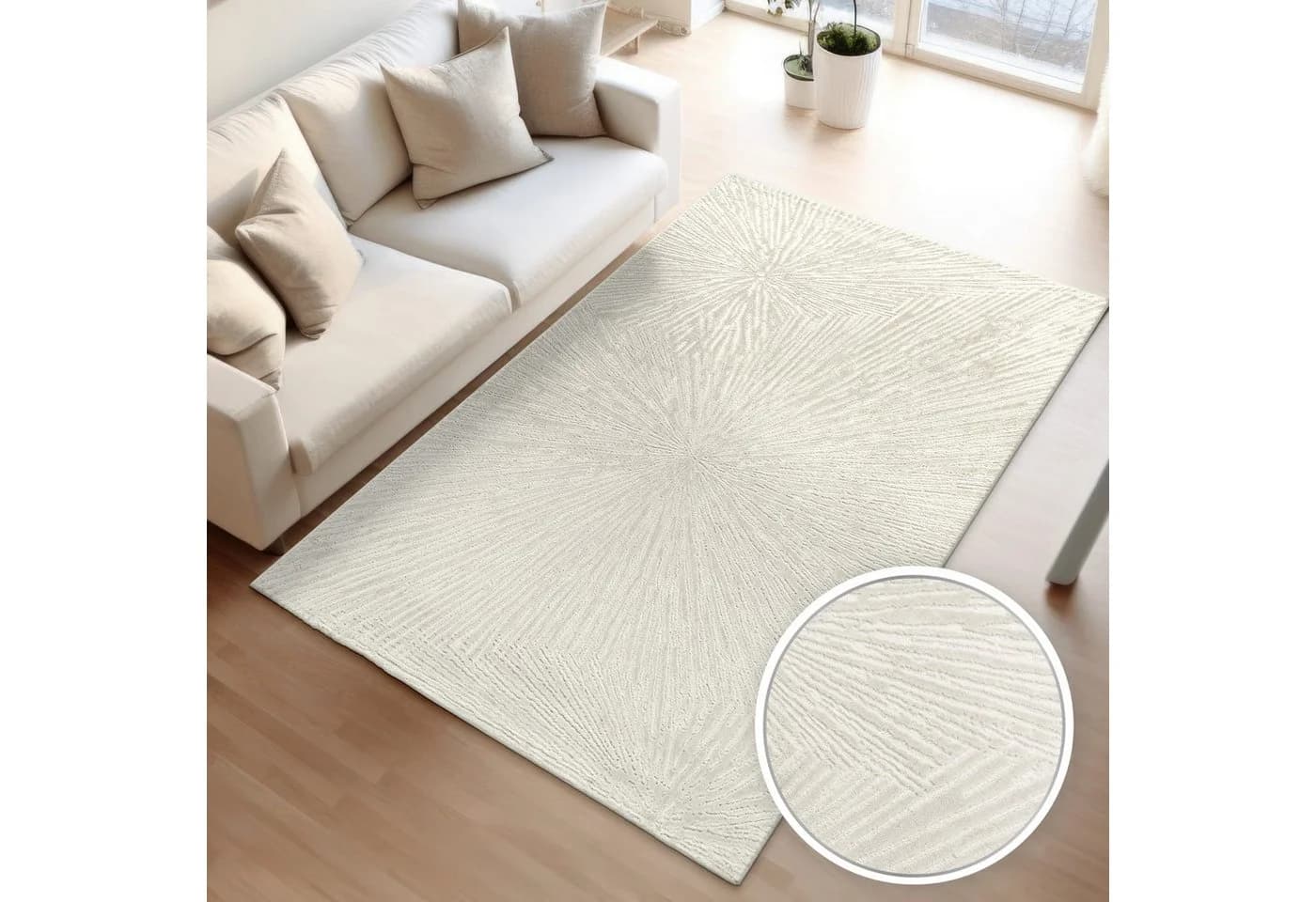 TT Home Teppich Kurzflor Beige Skandinavisch - Bild 2