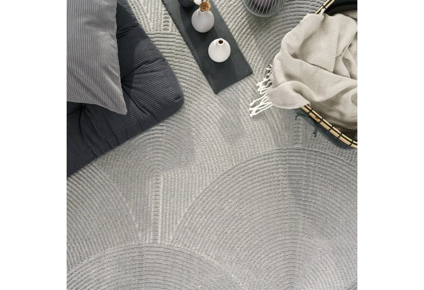 TT Home Teppich Kurzflor Anthrazit Skandinavisch Unifarben - Bild 1