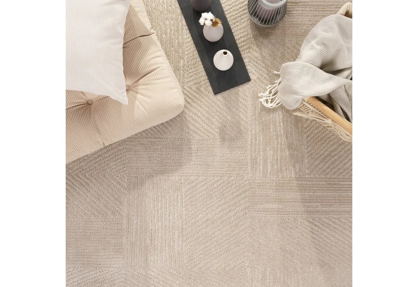 TT Home Teppich Kurzflor Beige Skandinavisch Unifarben - Bild 5