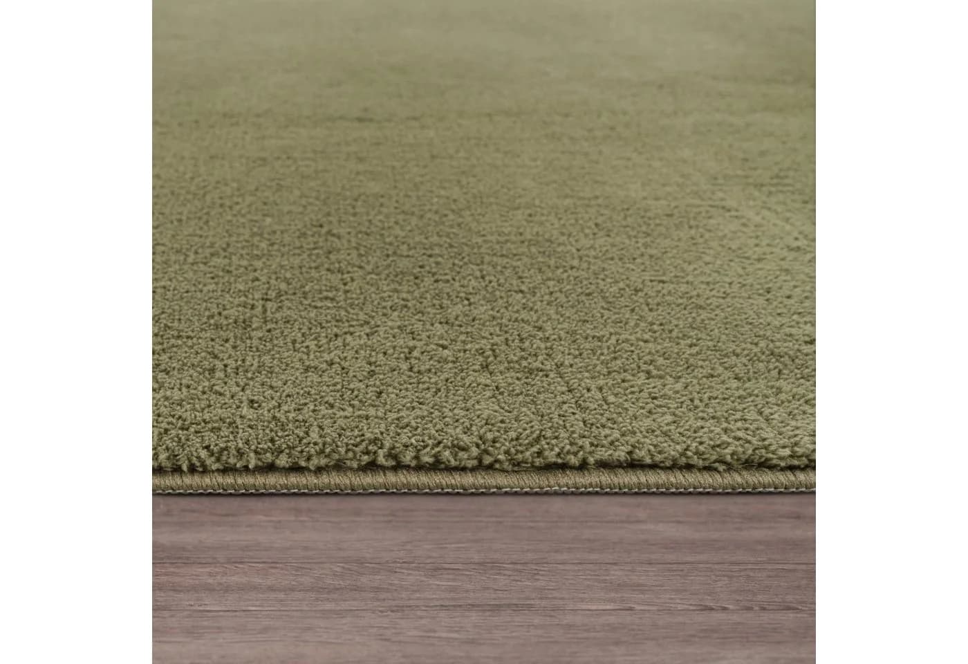 TT Home Teppich Hochflor 14mm Grün Waschbar
