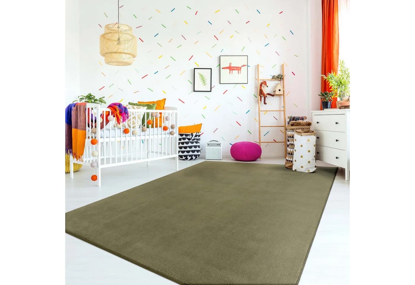 TT Home Teppich Hochflor 14mm Grün Waschbar - Bild 4