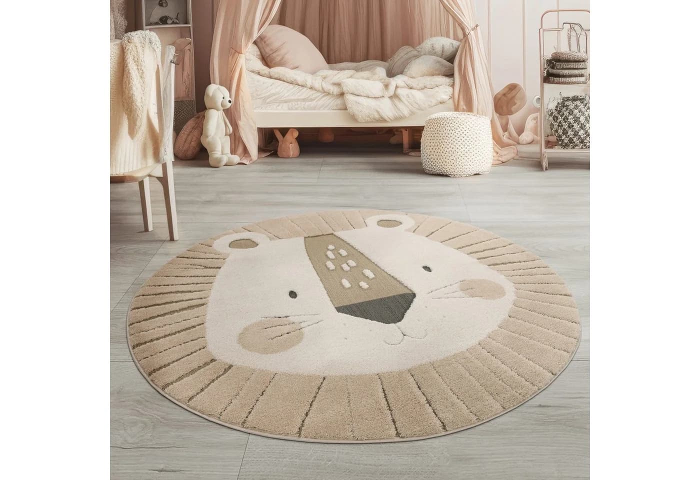 TT Home Kinderteppich 120/160 cm Creme Löwenmuster - Bild 2