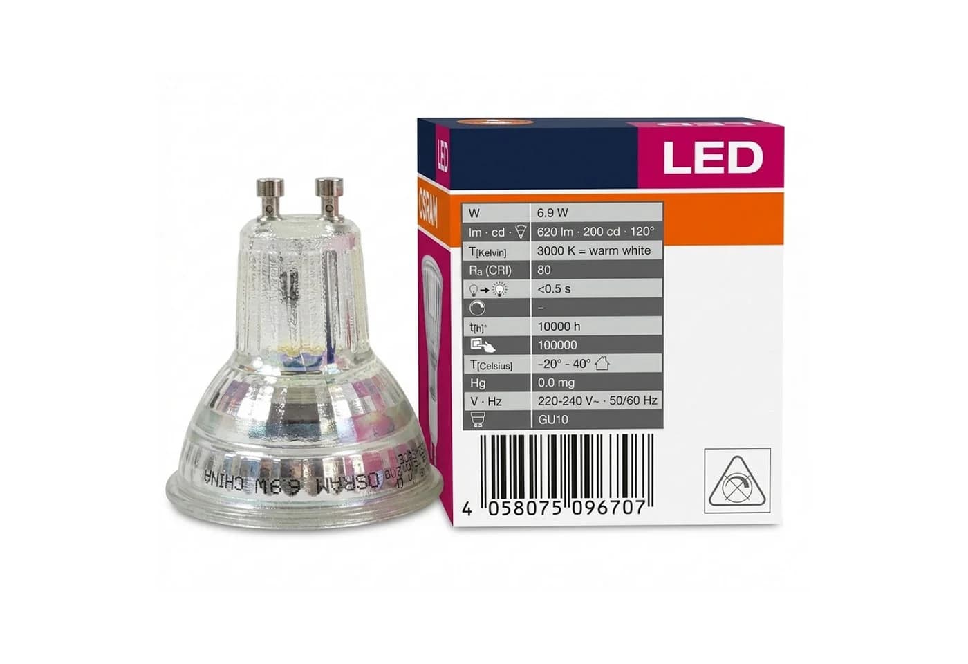 Osram LED Spot PARATHOM GU10 6,9W 3000K 120° – 10er-Pack - Bild 3