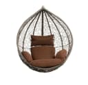 HOME DELUXE Hängesessel CIELO Polyrattan Grau - Korb mit Kissen Bild 2