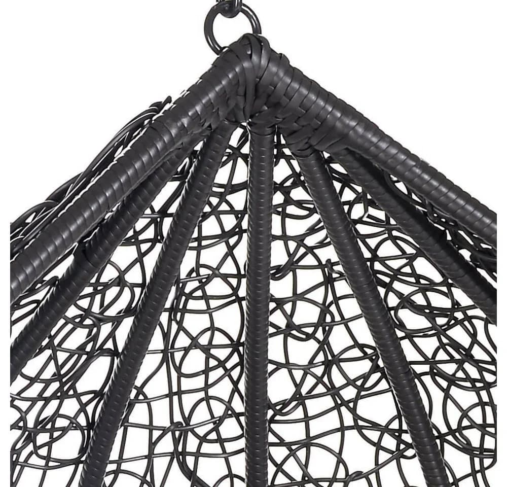 HOME DELUXE Hängesessel CIELO Polyrattan Grau - Korb mit Kissen - Bild 5