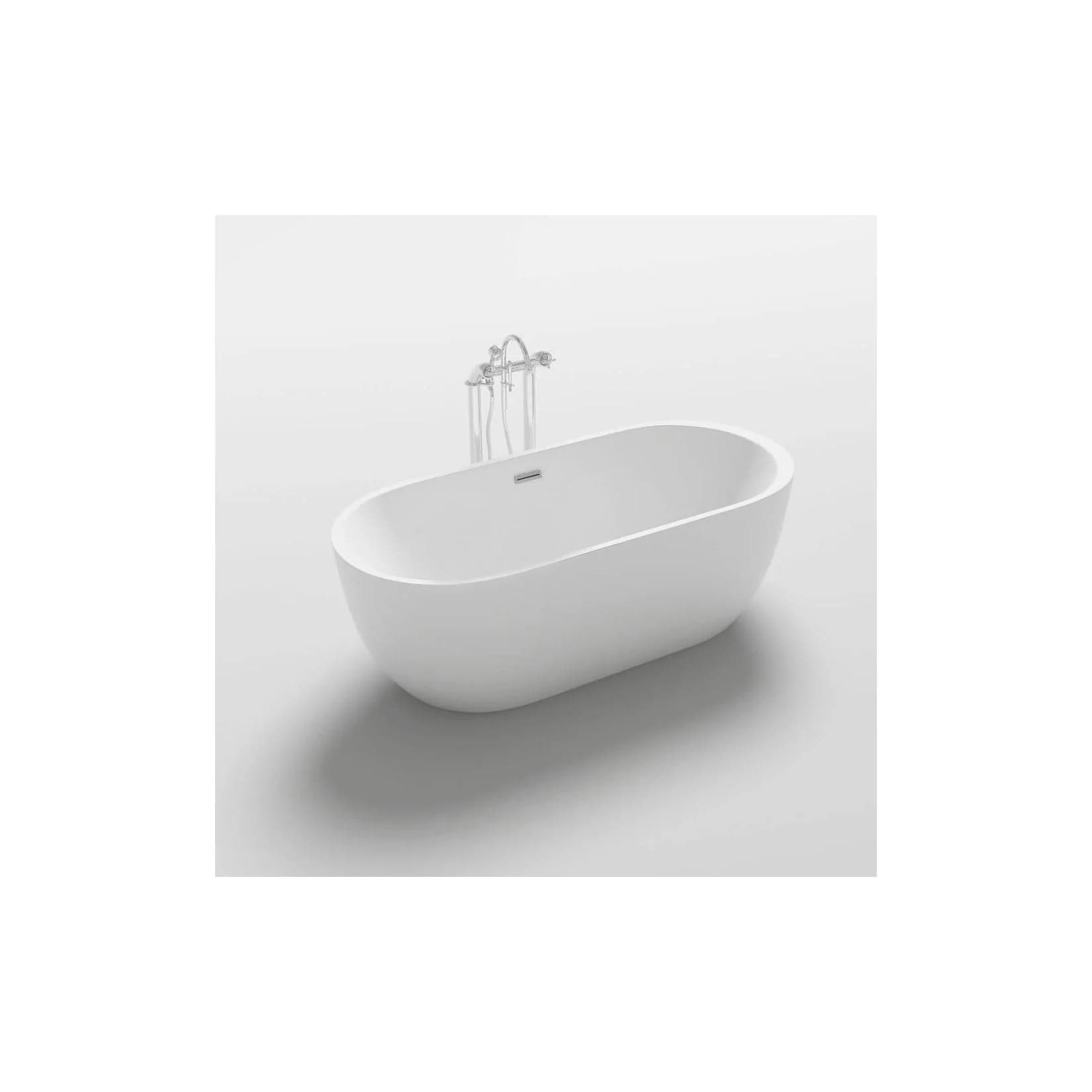 HOME DELUXE Freistehende Badewanne CODO Weiß Gehärtetes Acryl