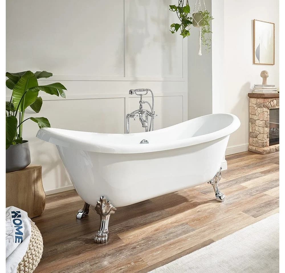 HOME DELUXE Freistehende Badewanne FAMA mit Überlaufschutz & Siphon - Bild 2