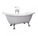 HOME DELUXE Freistehende Badewanne FAMA mit Überlaufschutz & Siphon Bild 3