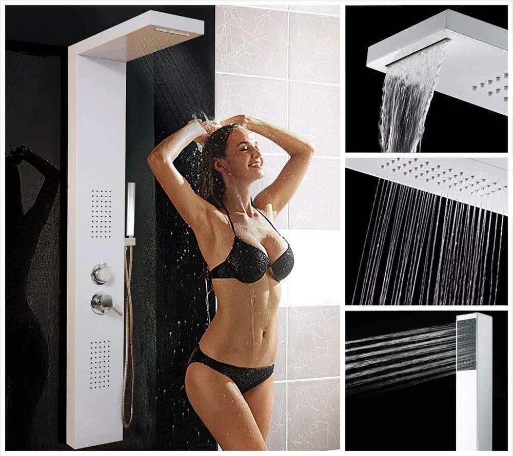 HOME DELUXE Duschpaneel CASCATA Weiß mit Tropenbrause und Thermostat - Bild 4