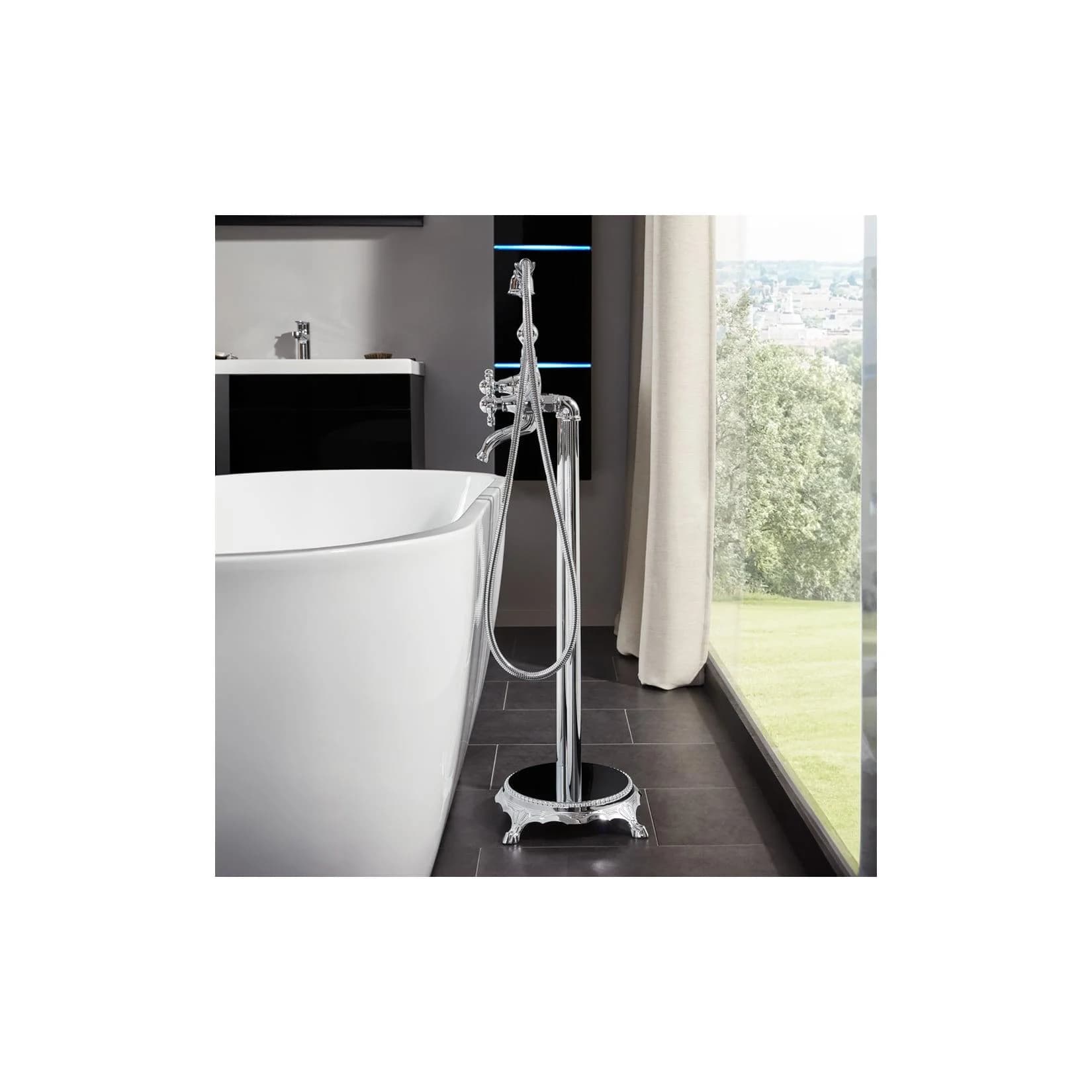 HOME DELUXE Duscharmatur RETRO Freistehend Messing Verchromt