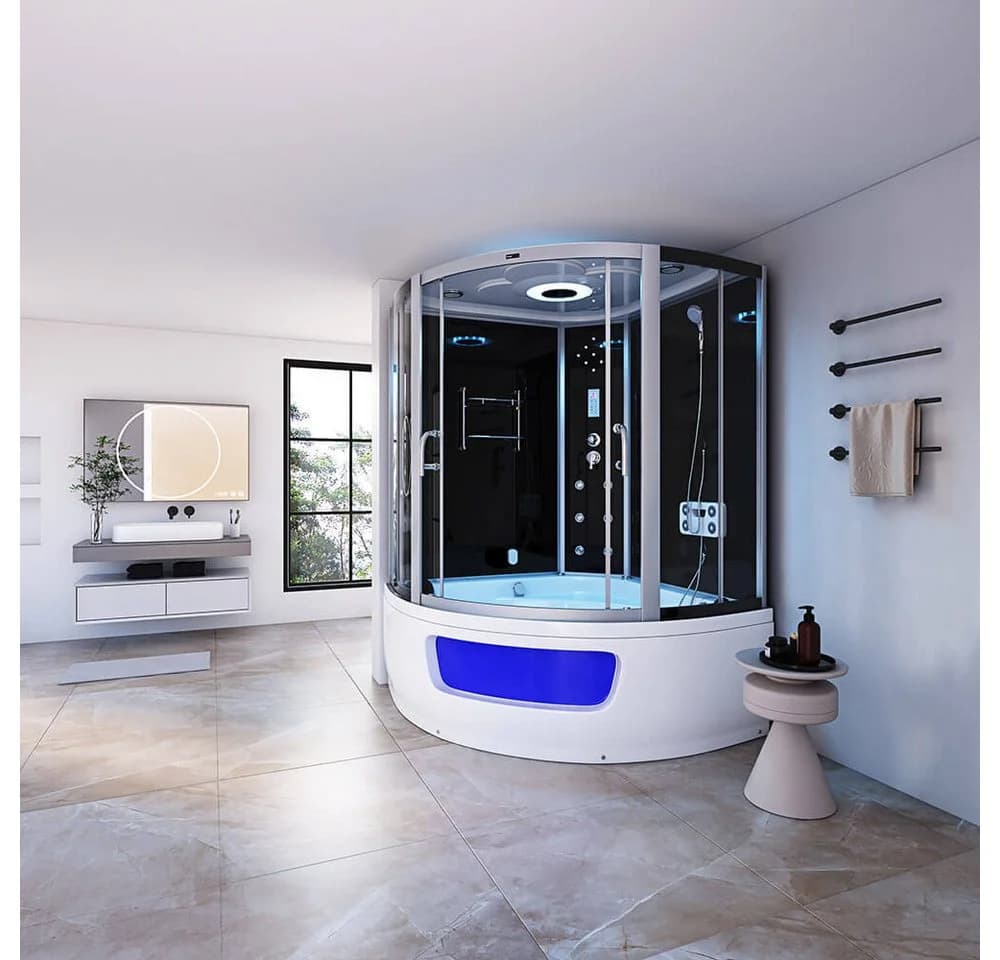 HOME DELUXE Dampfdusche EXCLUSIO Schwarz Dampfsauna Whirlpool - Bild 4