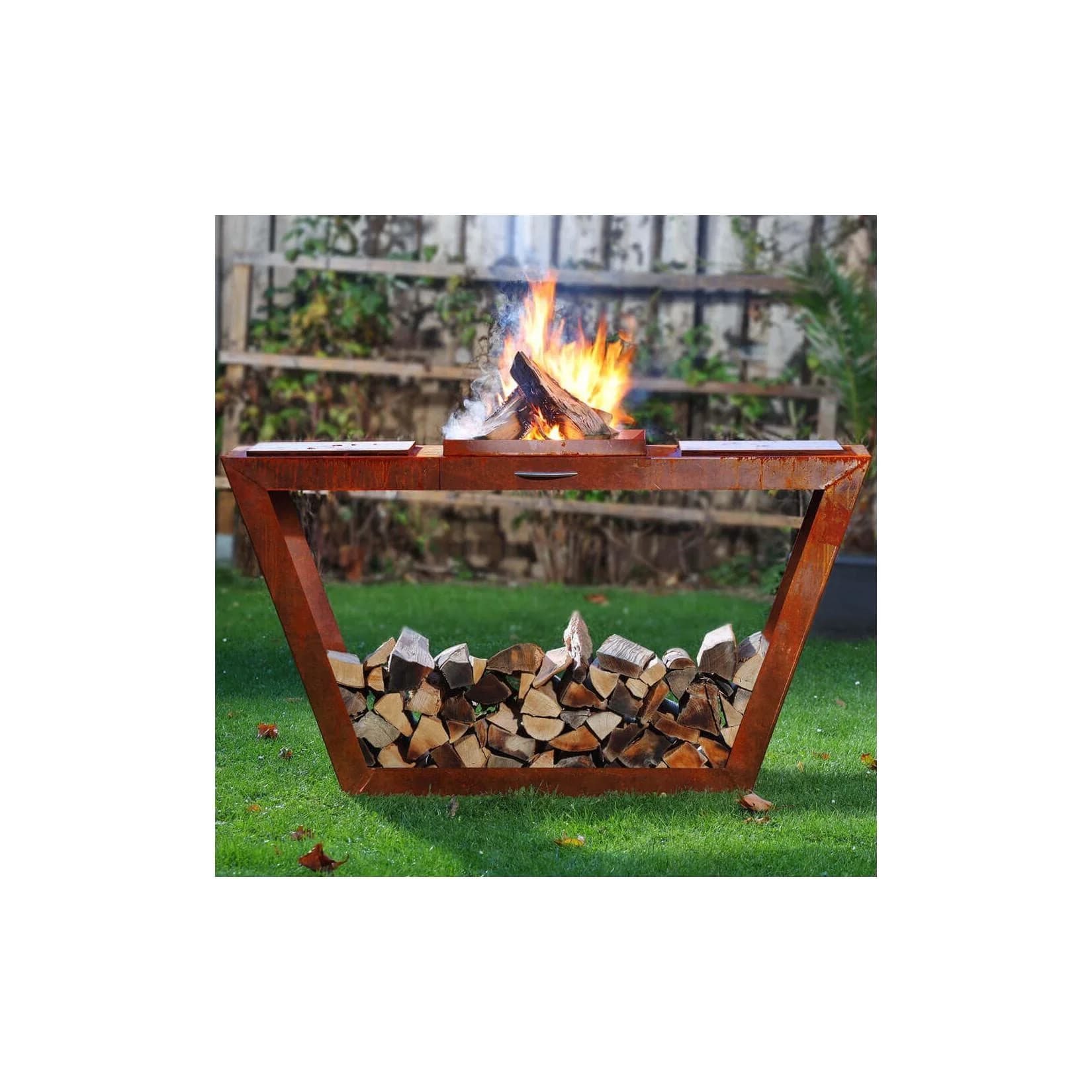 HOME DELUXE Holzlege PAULO - Holz mit Rost-Look für Garten