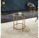 HOME DELUXE Beistelltisch MASEI Ø 50 cm Rund Glastisch Bild 1