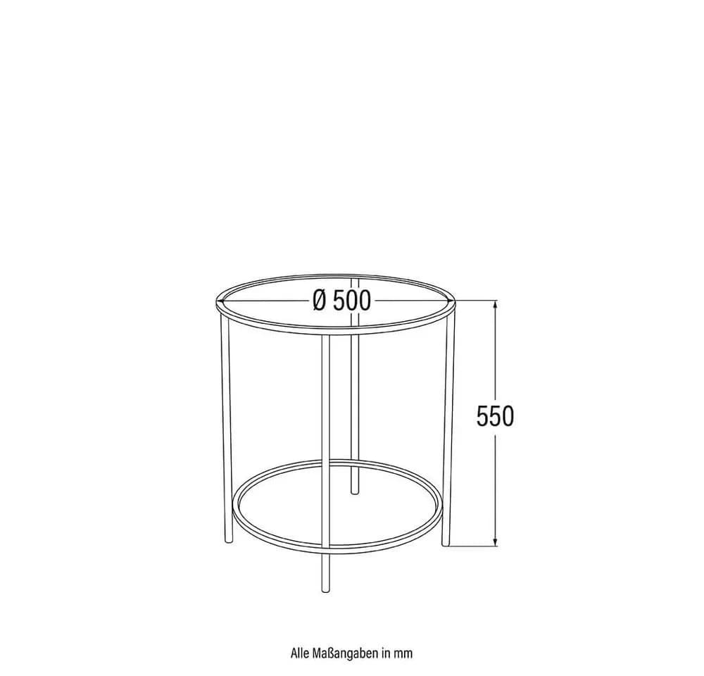 HOME DELUXE Beistelltisch MASEI Ø 50 cm Rund Glastisch - Bild 5