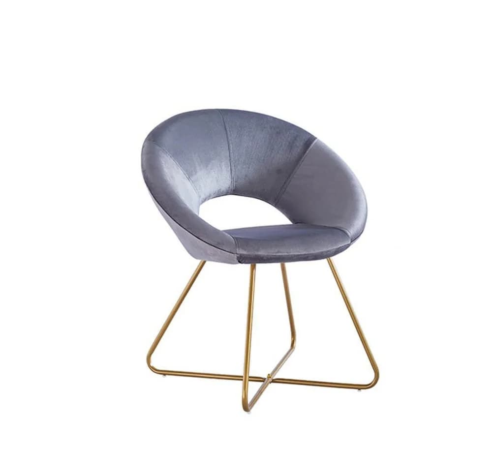 HOME DELUXE Samtstuhl SELESA Gold Grau Esszimmerstuhl - Bild 2