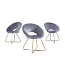HOME DELUXE Samtstuhl SELESA Gold Grau Esszimmerstuhl Bild 3