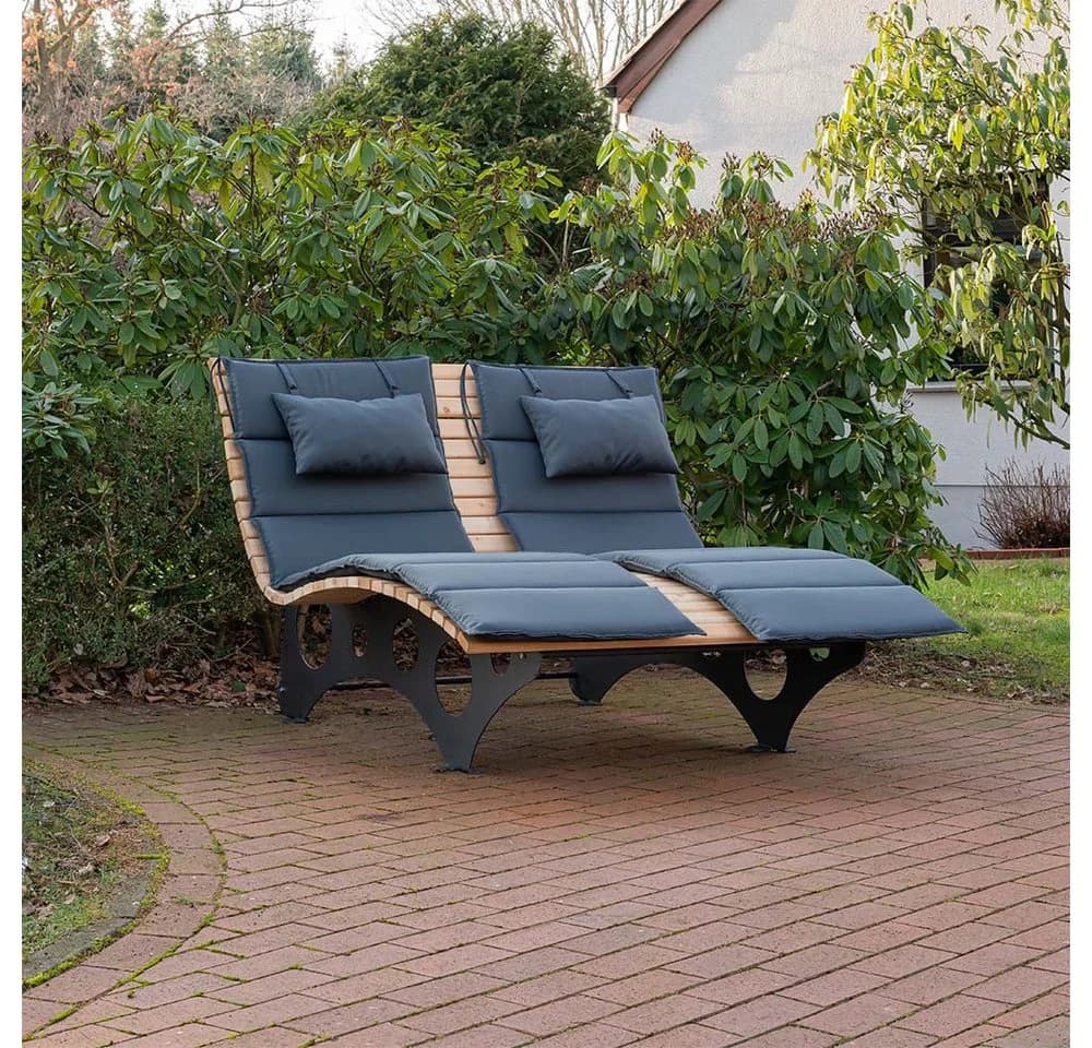 HOME DELUXE Wellenholzliege TAIGA Auflage - 8 Segmente Sandwichsystem - Bild 2