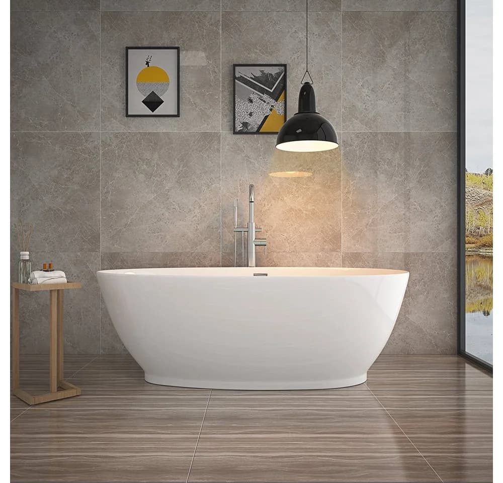 HOME DELUXE Freistehende Badewanne DELIA Weiß Acryl - Bild 2