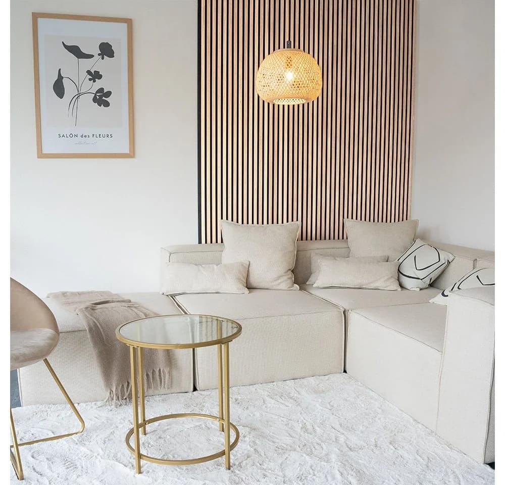 HOME DELUXE Akustikpaneel Lamellenwand SONIC Beige 3-tlg. - Bild 2