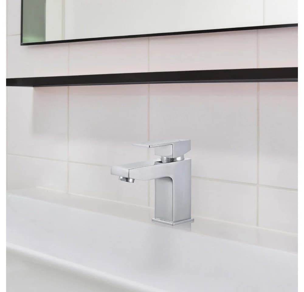 HOME DELUXE Waschtischarmatur AQUATIC Silber Messing