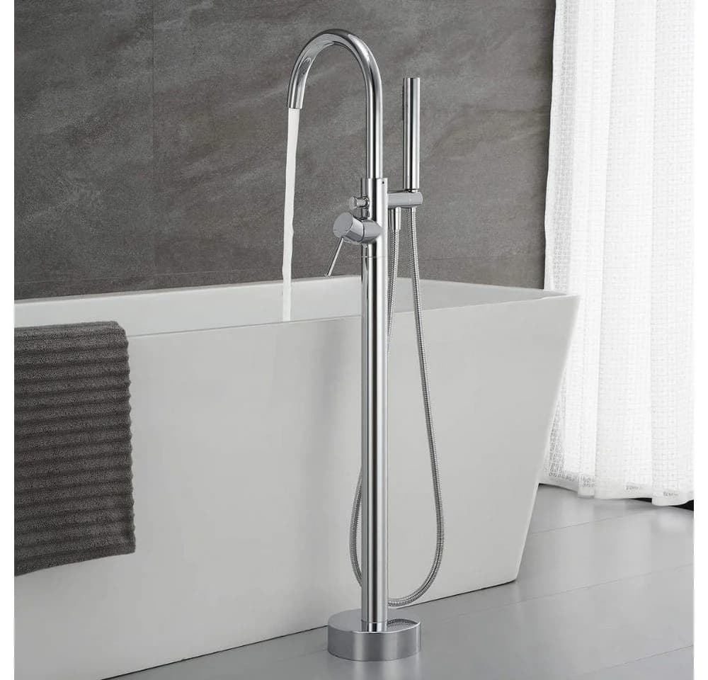 HOME DELUXE Standarmatur MOON Schwarz/Silber Komplettset für Badewannen