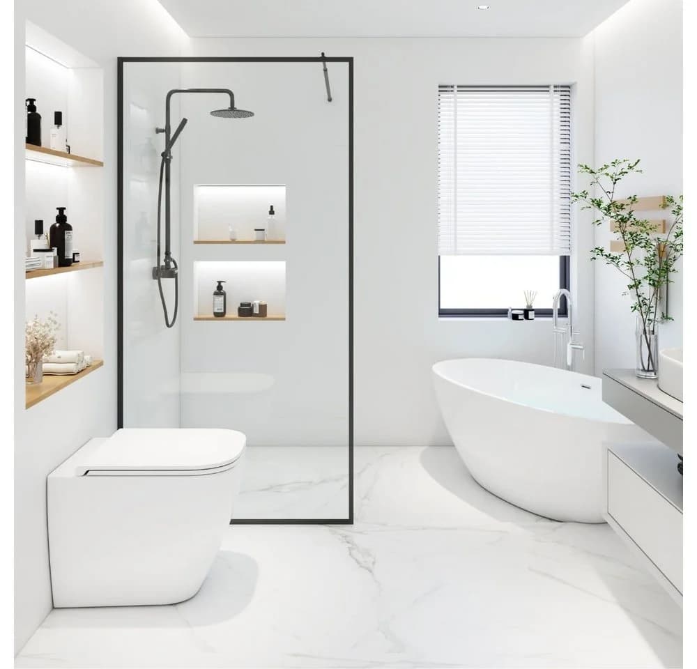 HOME DELUXE Duschwand BAKI Schwarzer Rahmen ESG-Sicherheitsglas - Bild 4