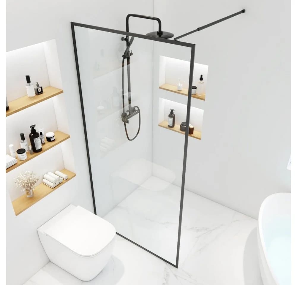 HOME DELUXE Duschwand BAKI Schwarzer Rahmen ESG-Sicherheitsglas - Bild 5