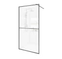 HOME DELUXE Duschwand BAKI Schwarz 10 mm ESG-Glas Aluminium-Rahmen Bild 2