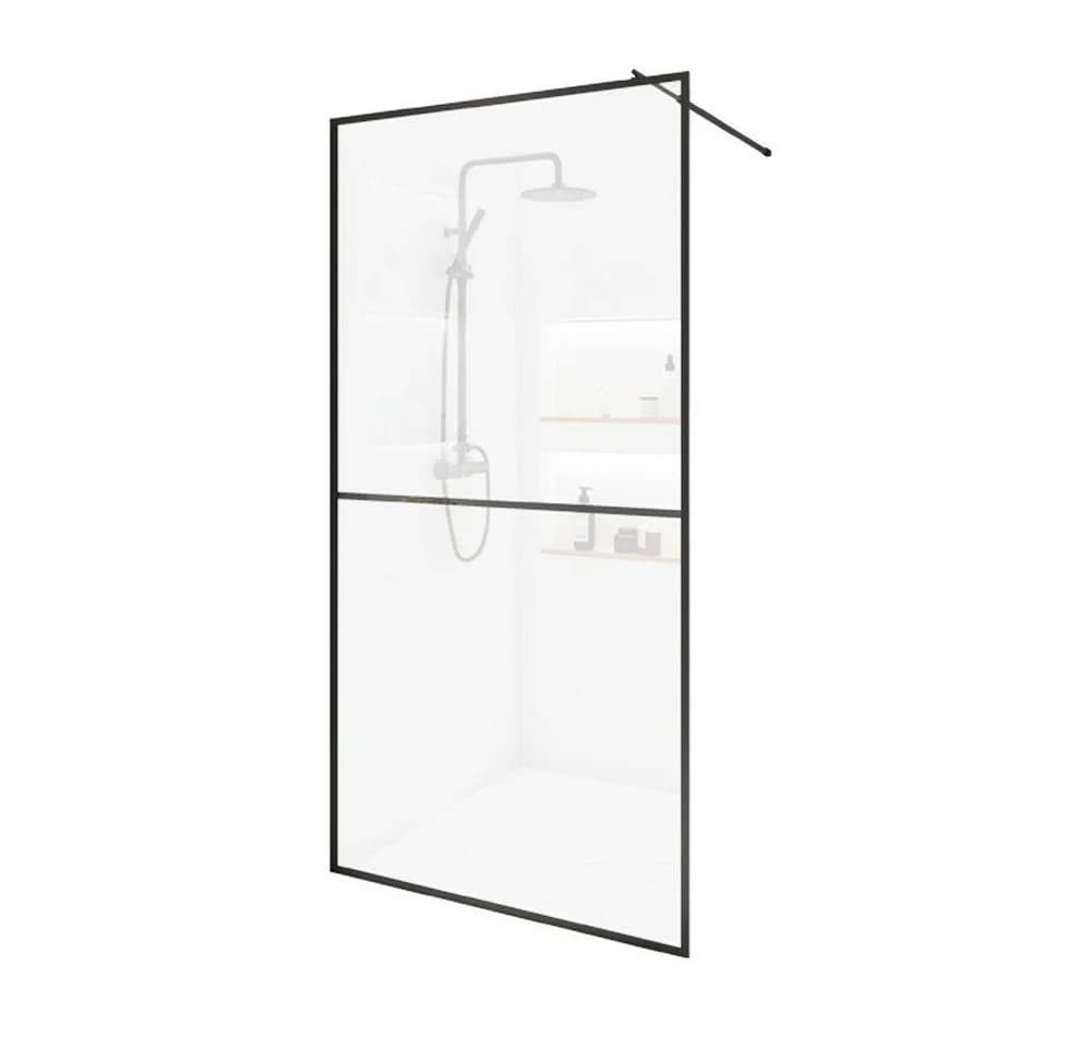 HOME DELUXE Duschwand BAKI Schwarz 10 mm ESG-Glas Aluminium-Rahmen - Bild 2
