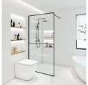 HOME DELUXE Duschwand BAKI Schwarz 10 mm ESG-Glas Aluminium-Rahmen Bild 5