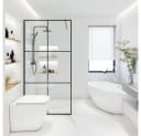 HOME DELUXE Duschwand BAKI Schwarz 6 Raster ESG Glas Bild 1