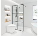 HOME DELUXE Duschwand BAKI Schwarz 6 Raster ESG Glas Bild 2