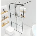 HOME DELUXE Duschwand BAKI Schwarz 6 Raster ESG Glas Bild 3