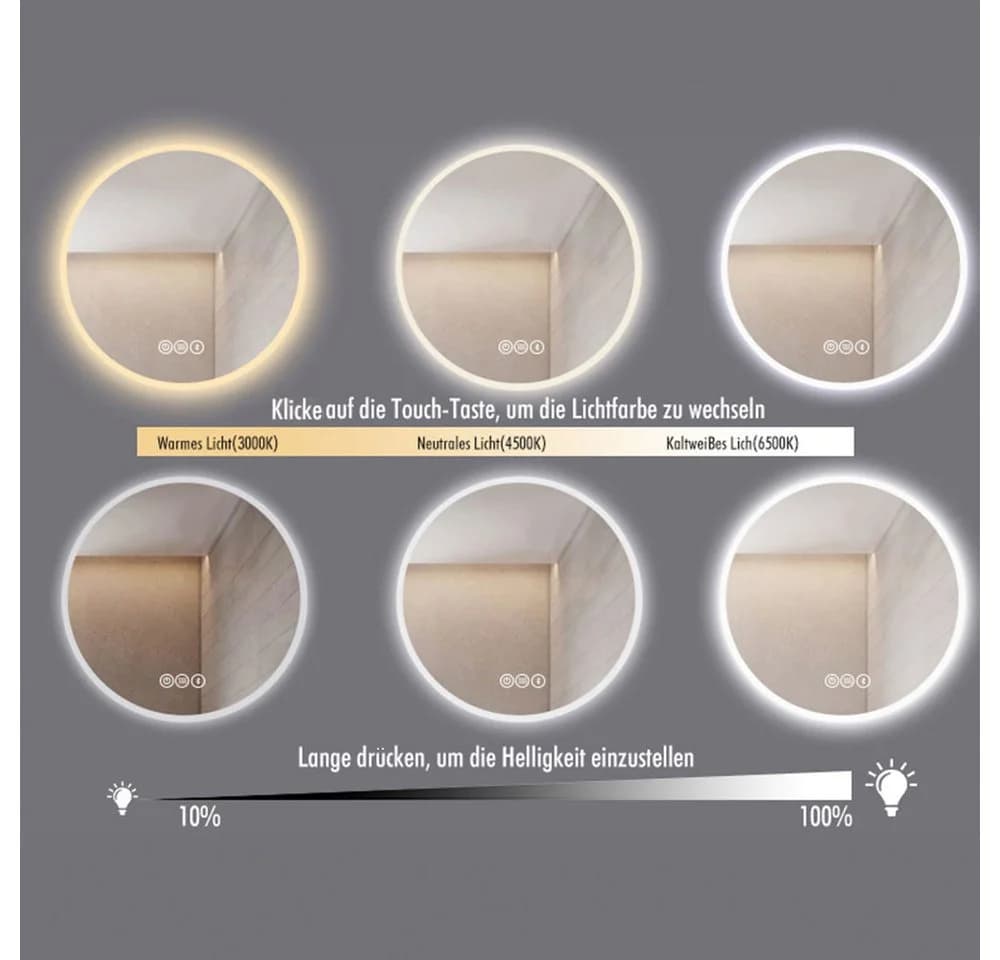 HOME DELUXE LED-Spiegel EMMI & SILA Beschlagfrei Dimmbar Energiesparend - Bild 3