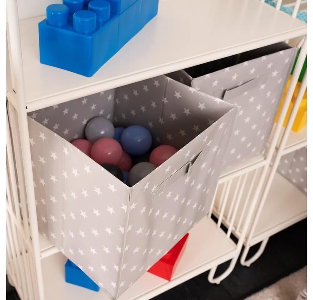 HOME DELUXE Kinderregal TODO M Weiß Metall mit Magnetwand und Boxen - Bild 4