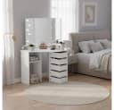 HOME DELUXE Schminktisch CANDICE Weiß mit LED-Beleuchtung & 5 Schubladen Bild 1