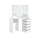 HOME DELUXE Schminktisch CANDICE Weiß mit LED-Beleuchtung & 5 Schubladen Bild 2