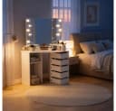 HOME DELUXE Schminktisch CANDICE Weiß mit LED-Beleuchtung & 5 Schubladen Bild 3