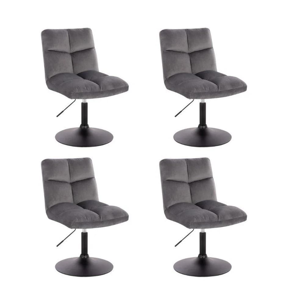 HOME DELUXE Polsterstuhl ACE Hellgrau höhenverstellbar drehbar - Bild 4