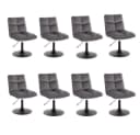 HOME DELUXE Pokerstuhl 8er Set ACE Drehbar Samt Hellgrau Bild 3