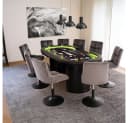 HOME DELUXE Pokerstuhl 8er Set ACE Drehbar Samt Hellgrau Bild 5
