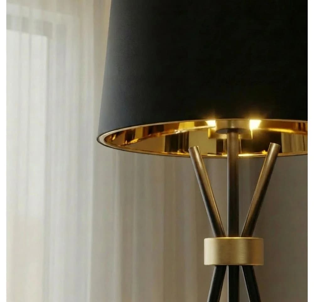 HOME DELUXE Stehlampe LUNA Schwarz/Gold Fußschalter - Bild 3