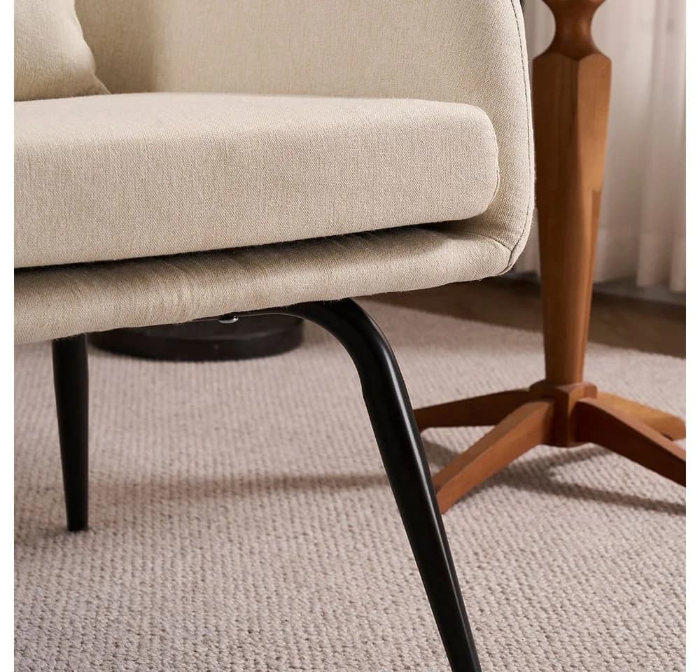 HOME DELUXE Loungesessel ORION Beige mit Metallbeinen - Bild 5