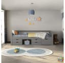 HOME DELUXE Kinderbett COSMOS Grau mit Schubladen und Matratze Bild 4