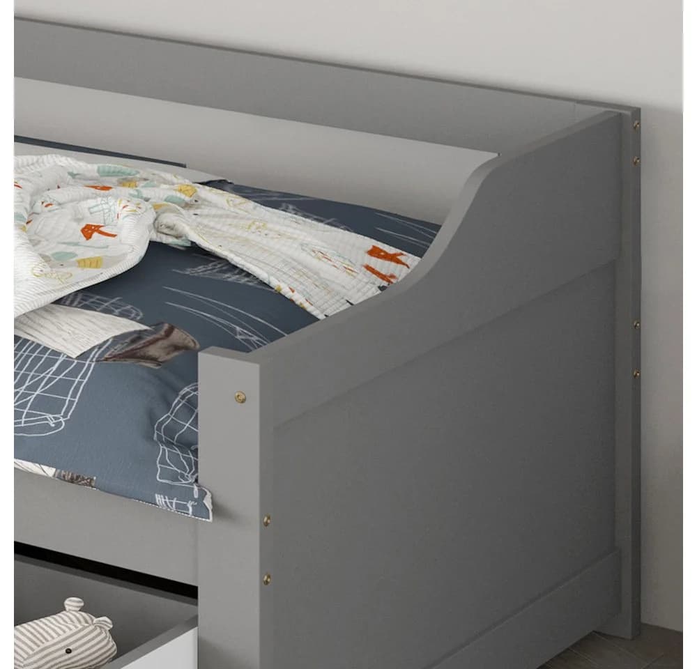 HOME DELUXE Kinderbett COSMOS Grau mit Schubladen und Matratze - Bild 5