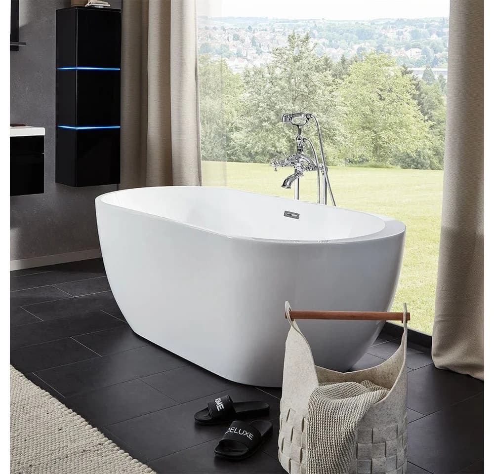 HOME DELUXE Freistehende Badewanne CODO Weiß Acryl
