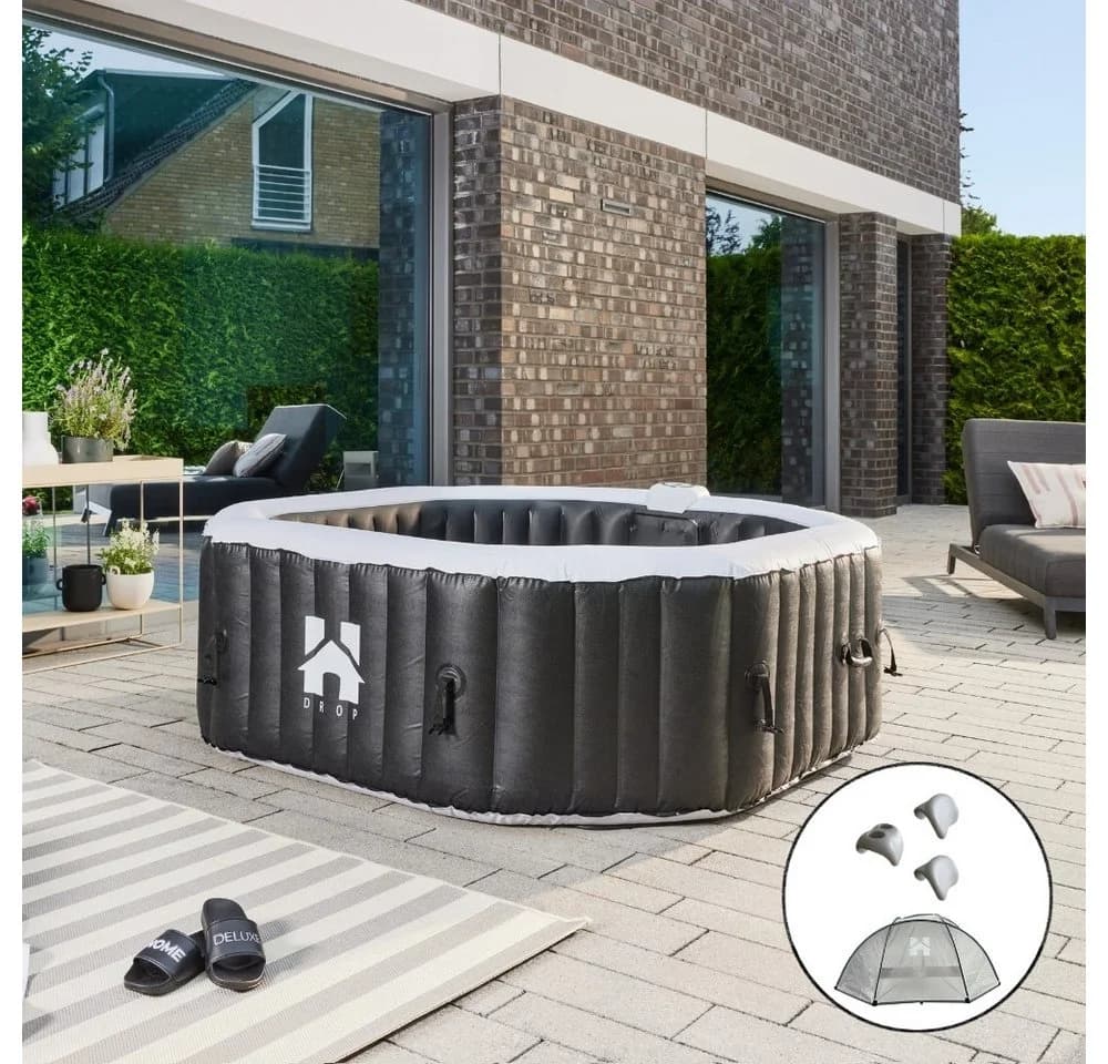 HOME DELUXE Whirlpool DROP Aufblasbar 6 Personen Schwarz - Bild 3
