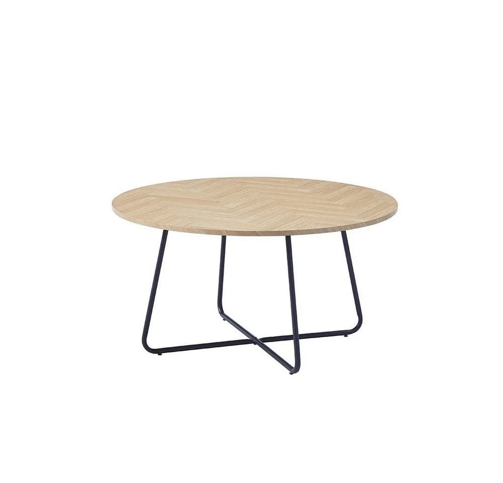 Home Deluxe Couchtisch Rund NOVARA Fishbone Oak MDF - Bild 3