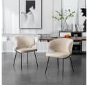 HOME DELUXE Esszimmerstuhl Samt AMARA Beige 1 Stück Bild 2